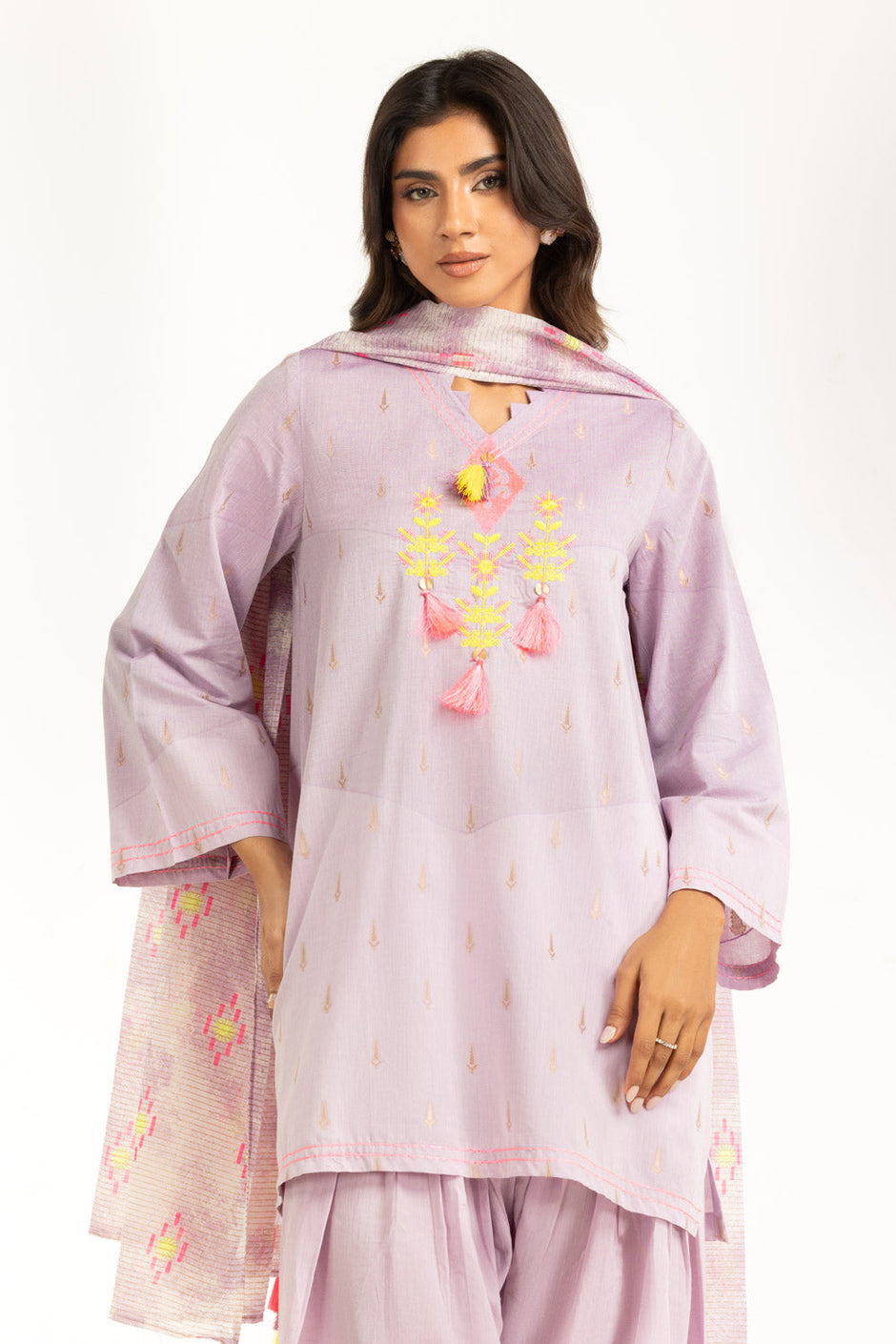 3PC Jacquard Embroidered Suit