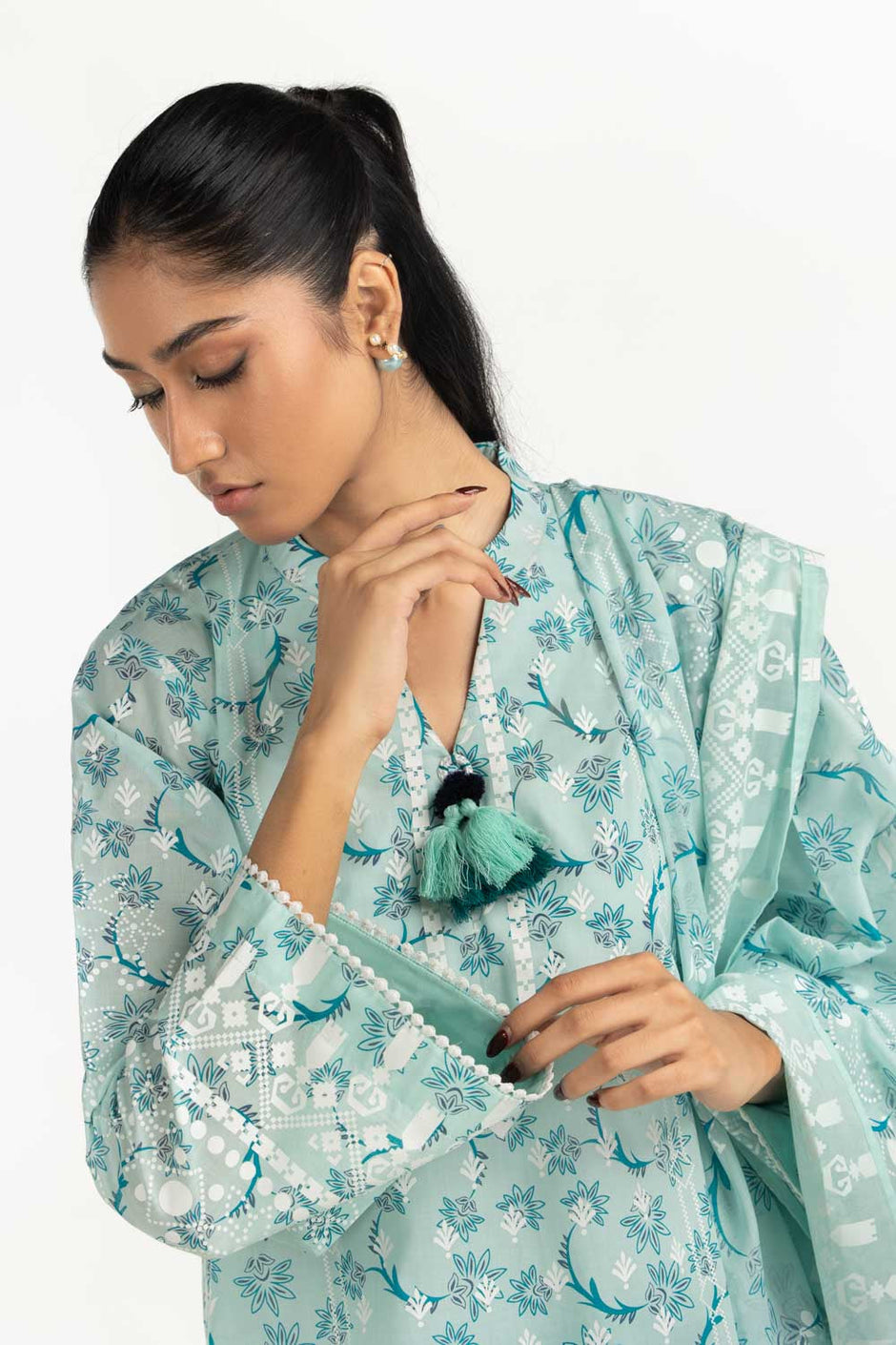 3PC Lawn Lacquer Printed Suit
