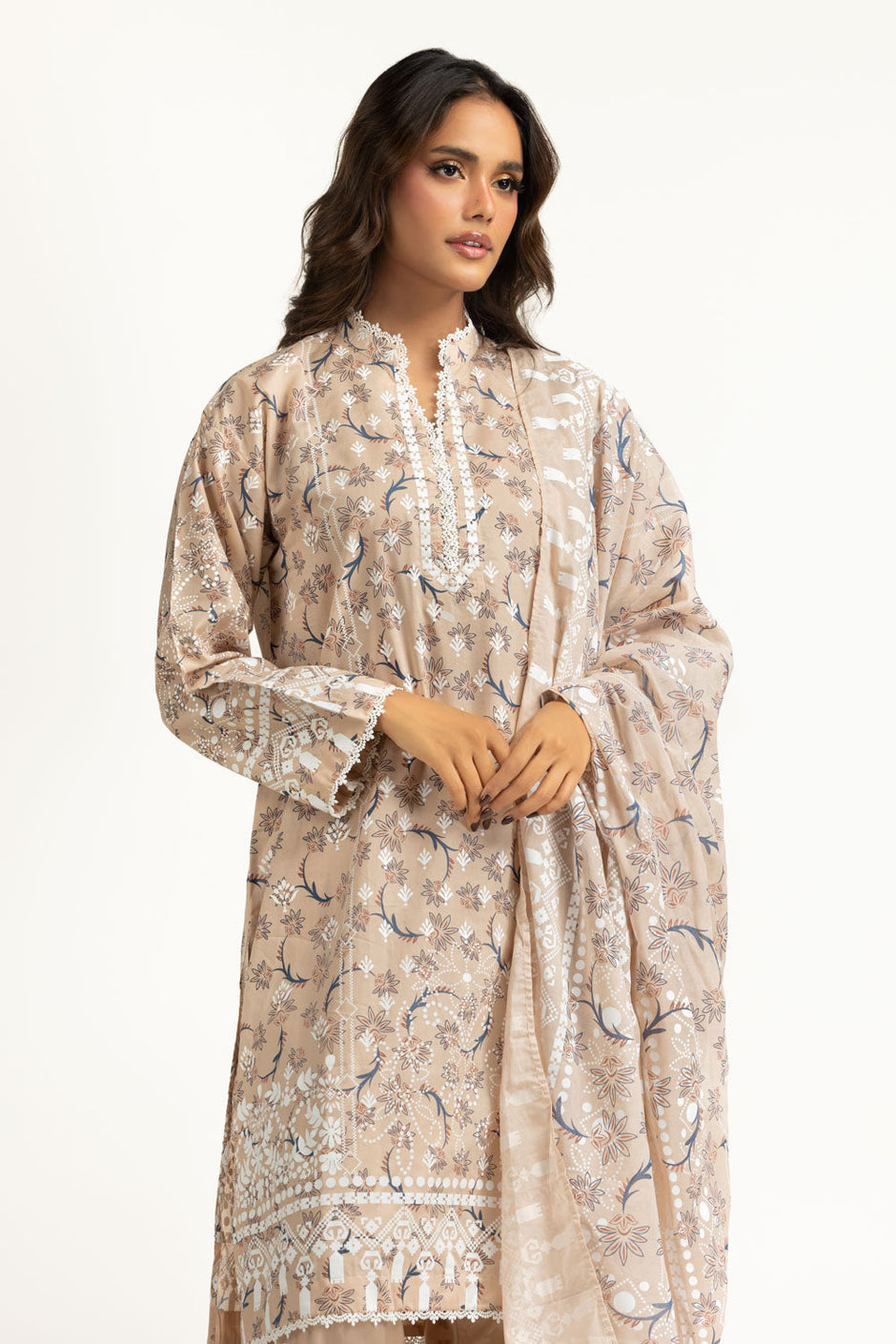 3PC Lawn Lacquer Printed Suit