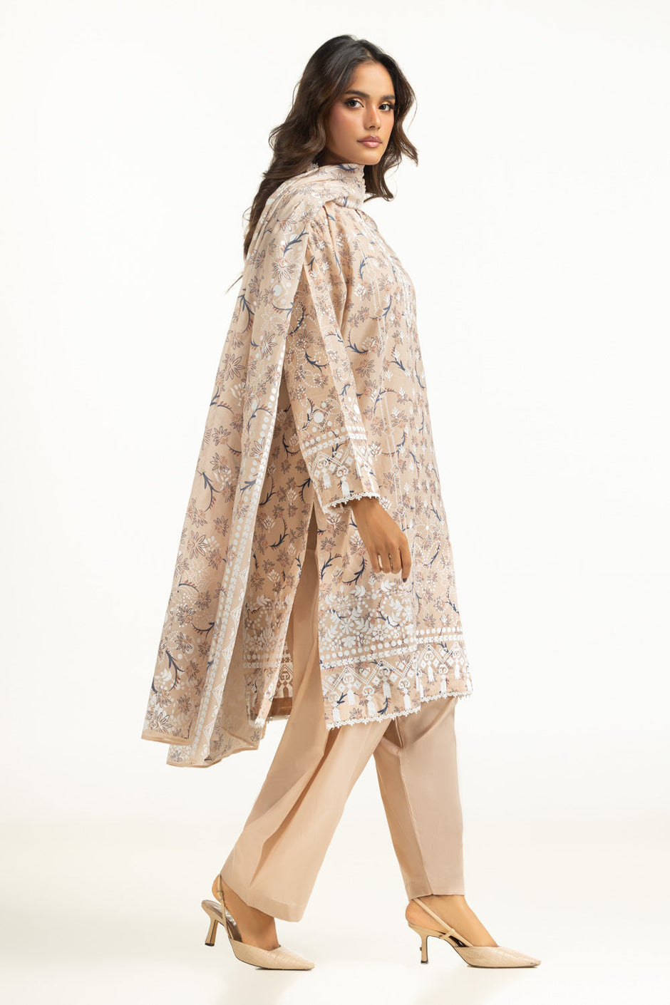 3PC Lawn Lacquer Printed Suit