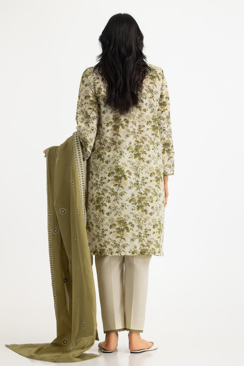 3PC Lawn Printed Suit With Denting Lawn Embroidered Dupatta