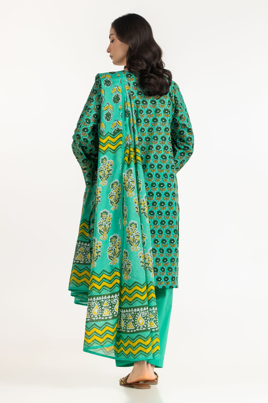 3PC Lawn Printed Suit With Embroidered