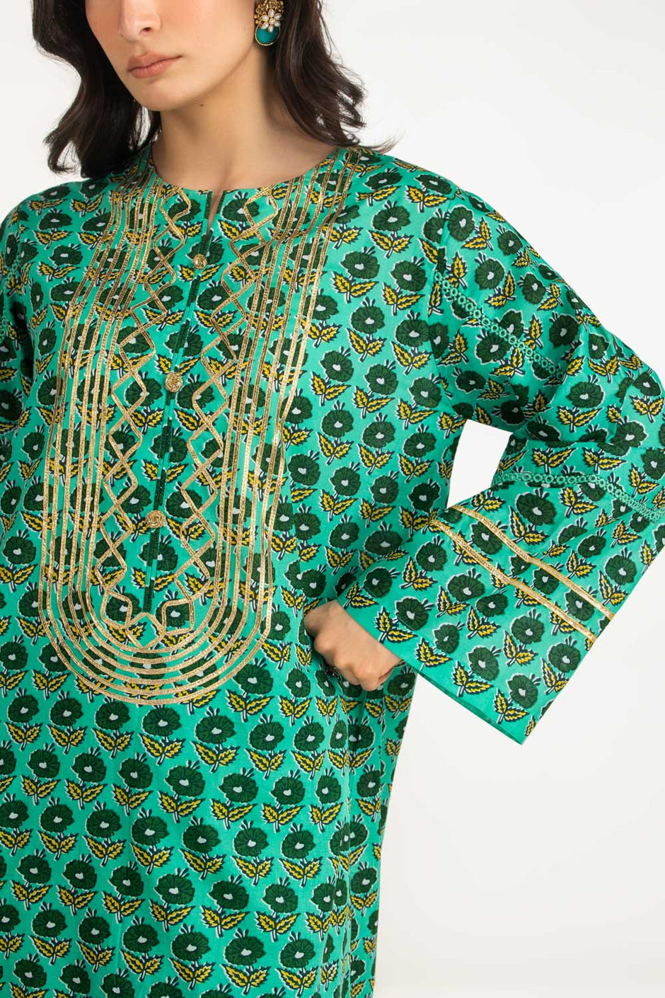 3PC Lawn Printed Suit With Embroidered