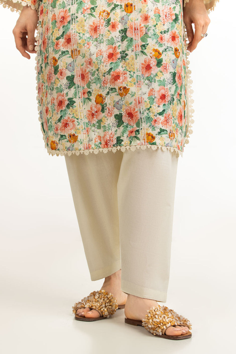 3PC Lawn Printed Suit With Embroidered
