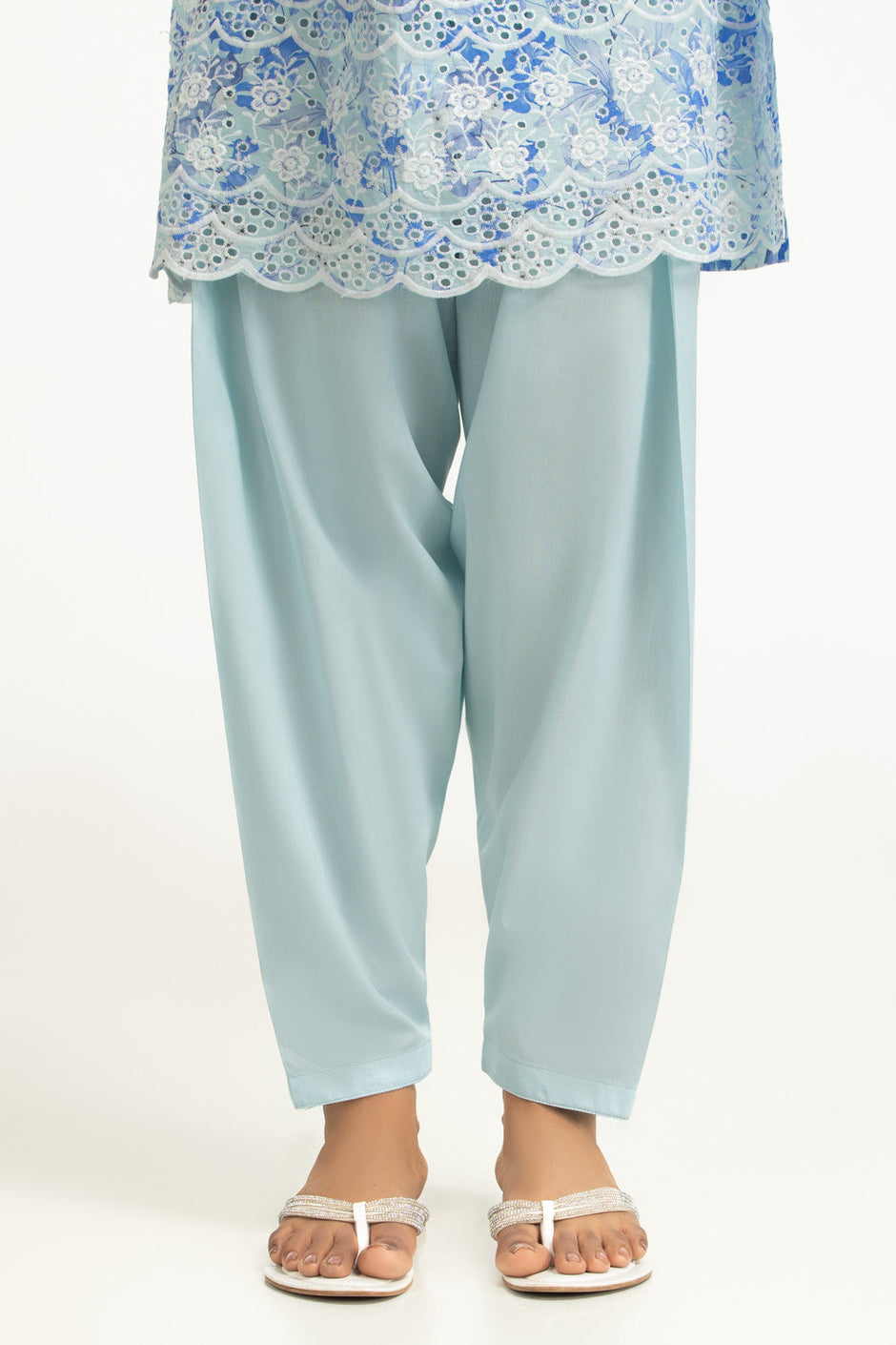 3PC Lawn Printed Suit With Schiffli Embroiderd