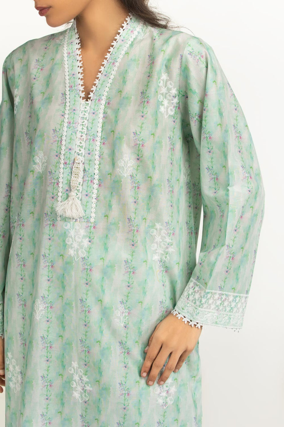 3PC Lawn Printed Suit with Embroidered