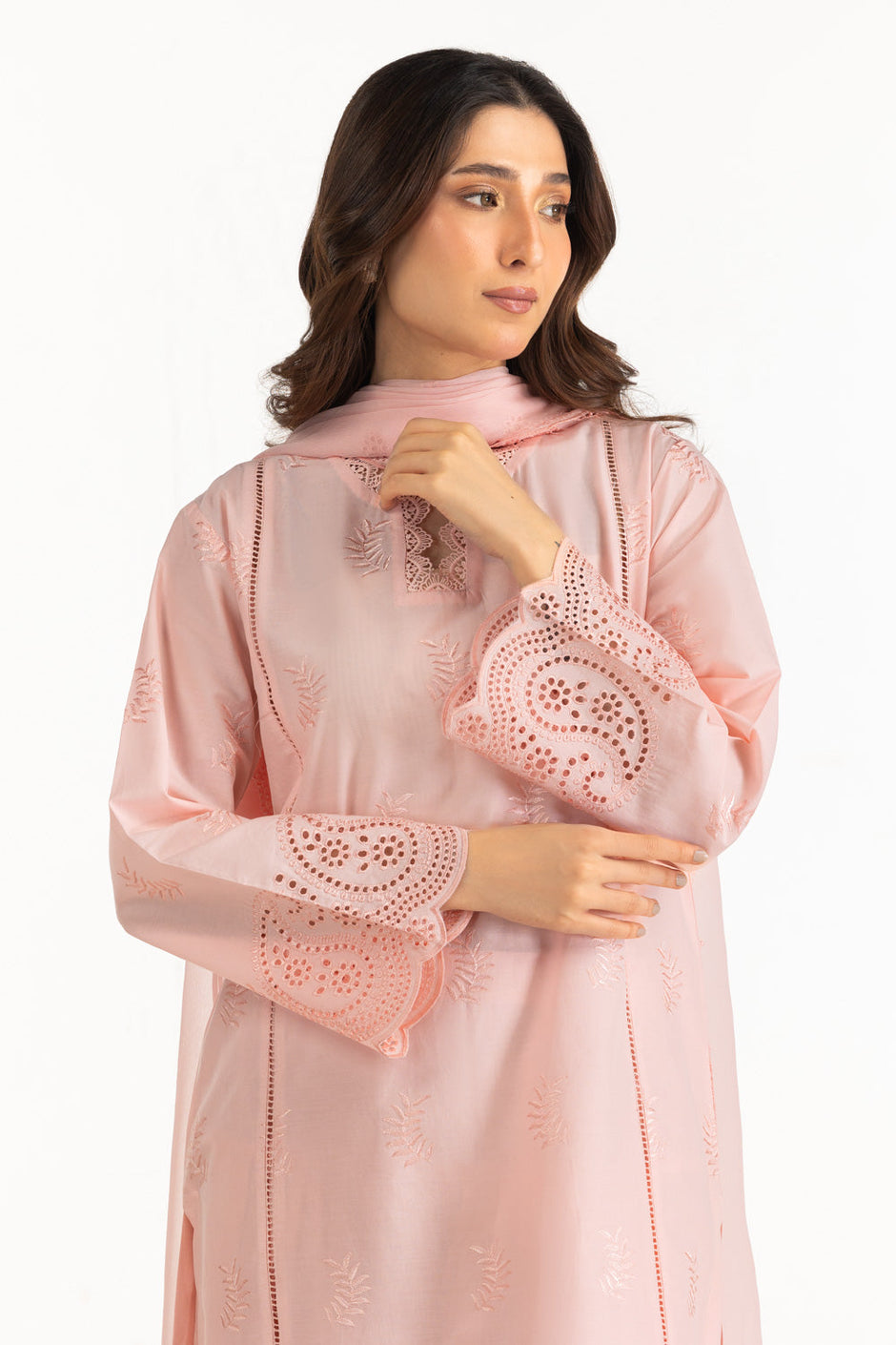 3PC Lawn Schiffli Embroidered Suit