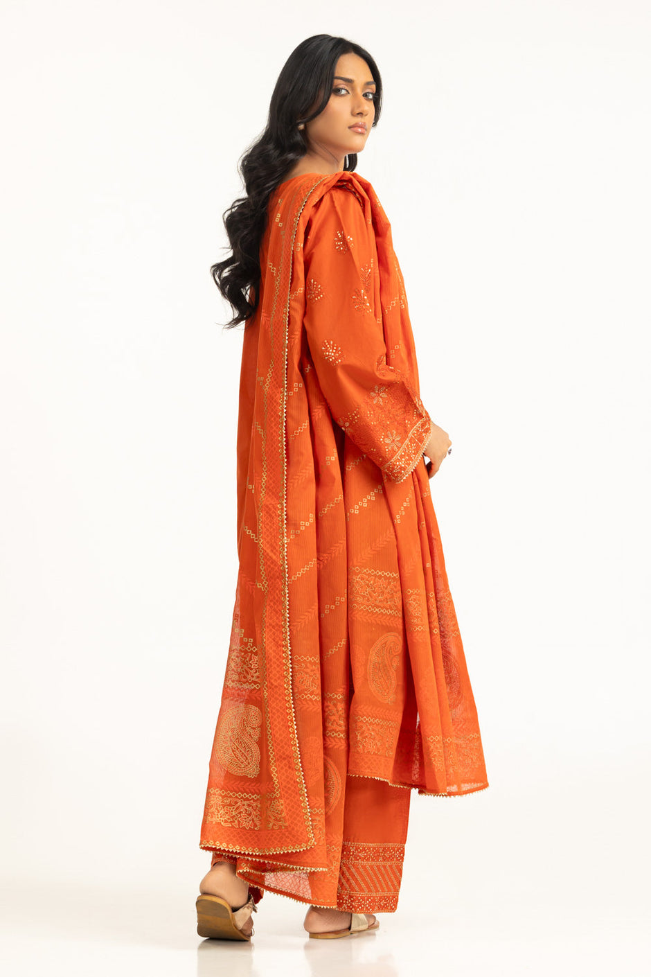 3PC Lawn Sequence Embroidered Suit