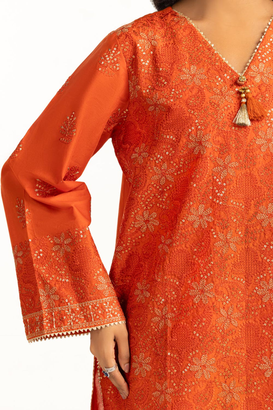 3PC Lawn Sequence Embroidered Suit