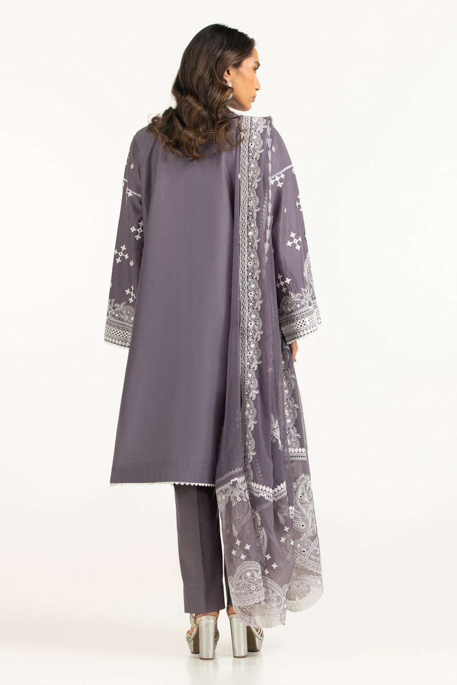 3PC Lawn Sequins Embroidered Suit