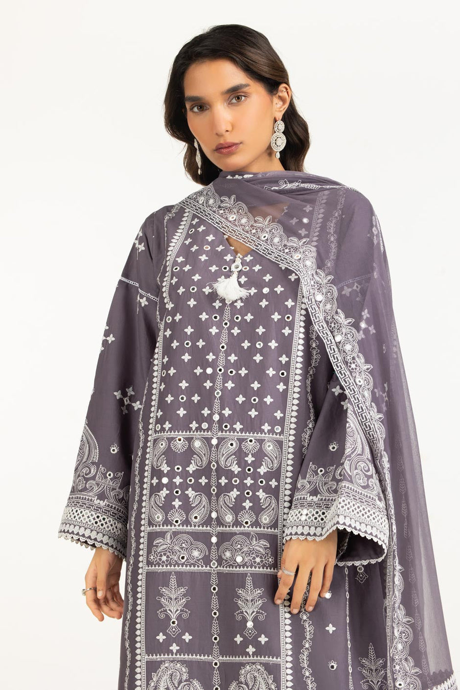 3PC Lawn Sequins Embroidered Suit