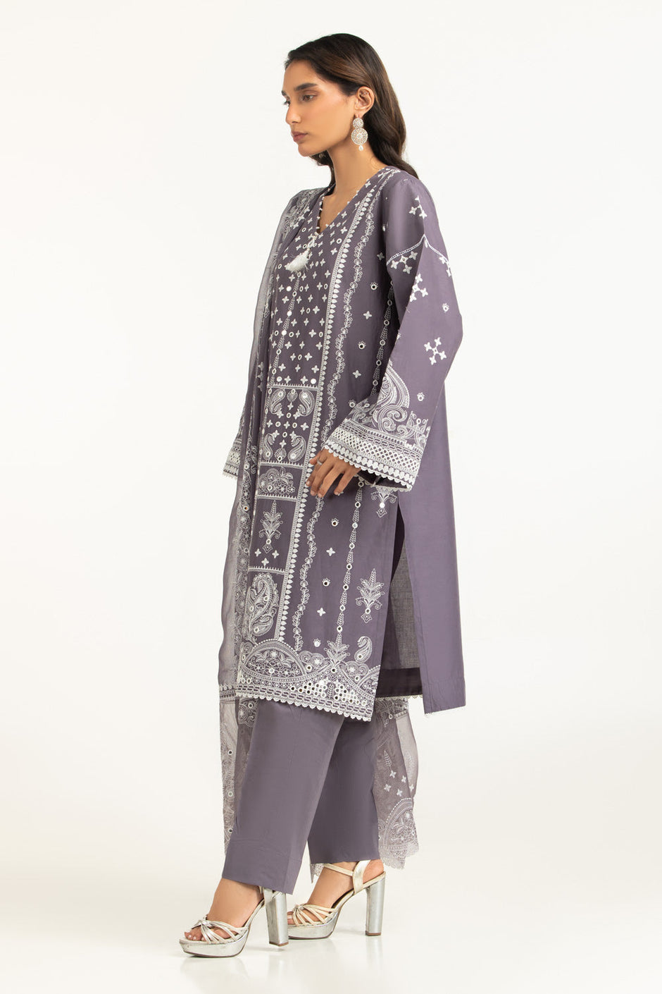 3PC Lawn Sequins Embroidered Suit