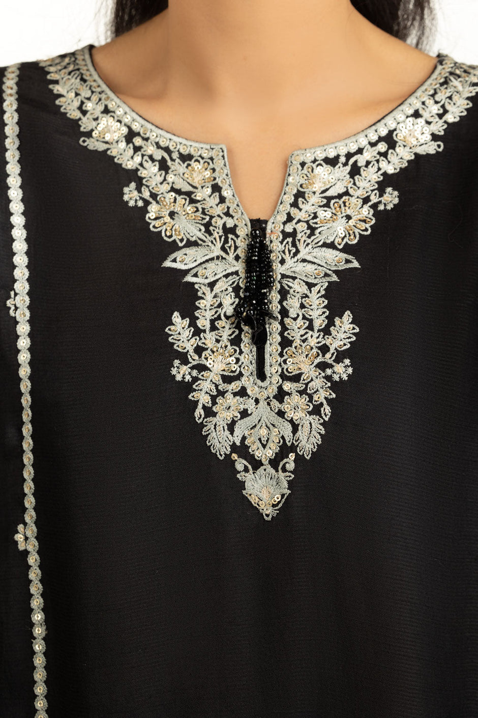 3PC Rawsilk Embroidered Suit