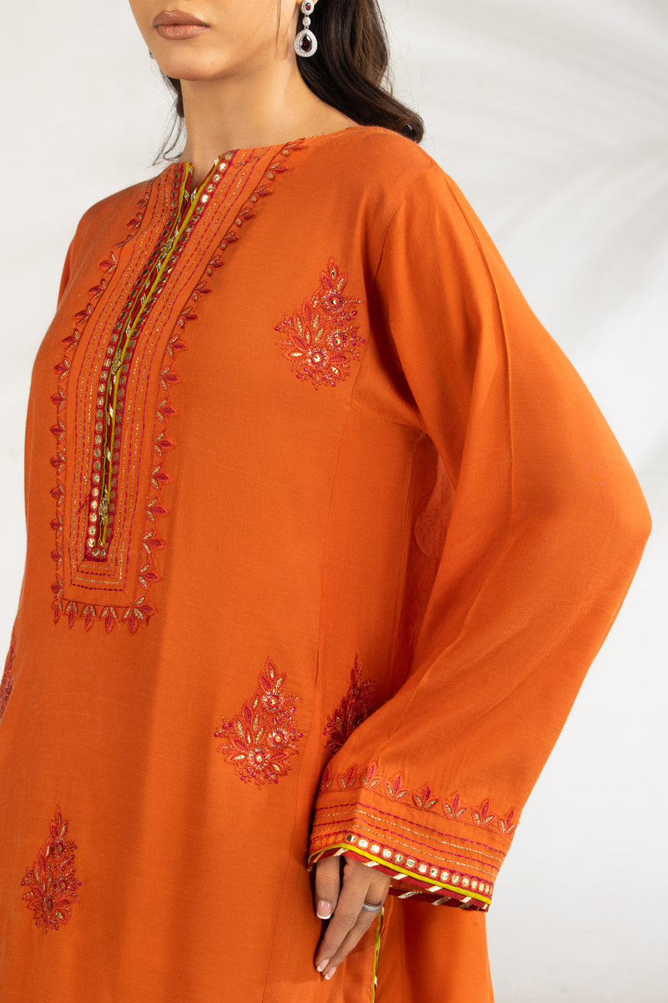 3PC Rawsilk Embroidered Suit