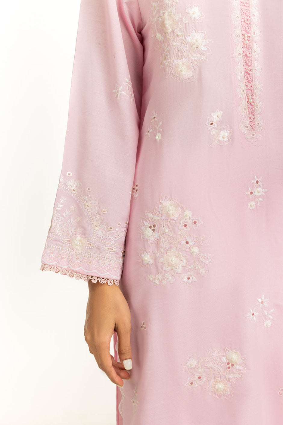 3PC Swiss Lawn Slub Embroidered Suit