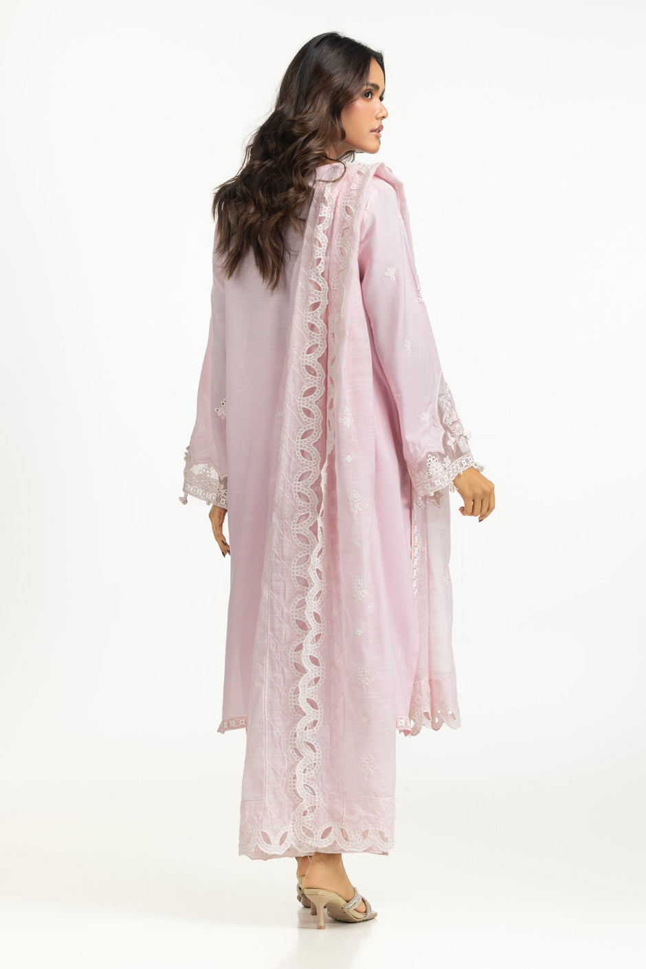 3PC Viscose Rawsilk Embroidered Suit