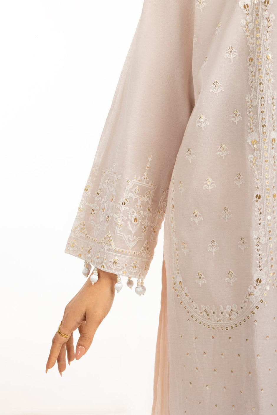 3PC Paper Cotton Embroidered Suit IUSTKSD-824