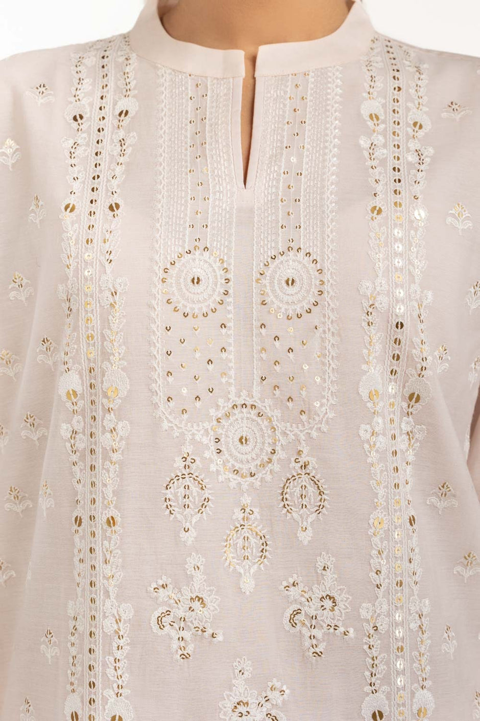 3PC Paper Cotton Embroidered Suit IUSTKSD-824