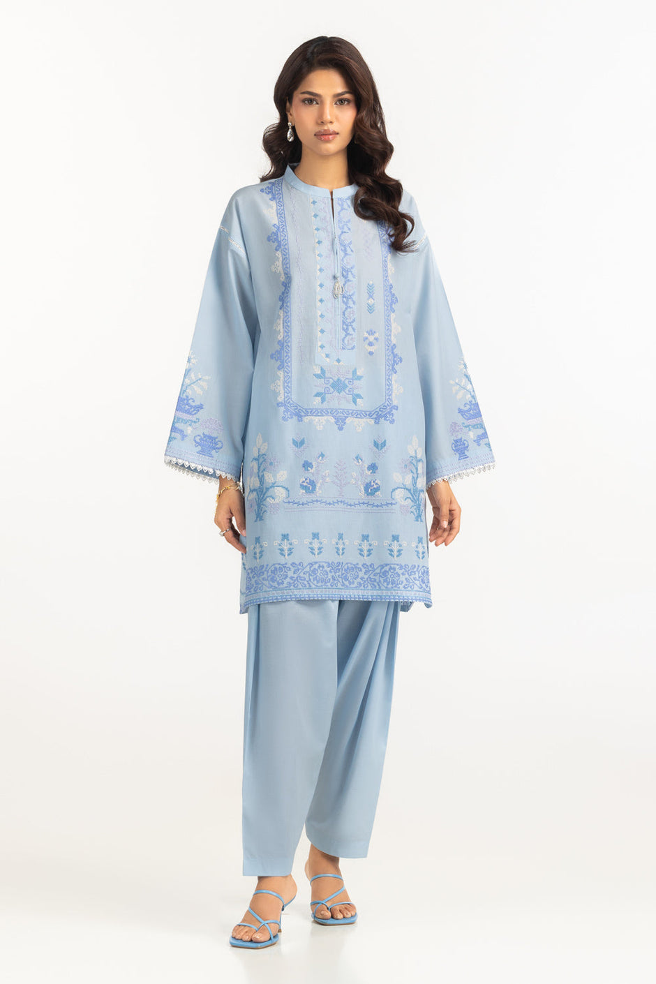 Cambric Embroidered Co-Ord Set