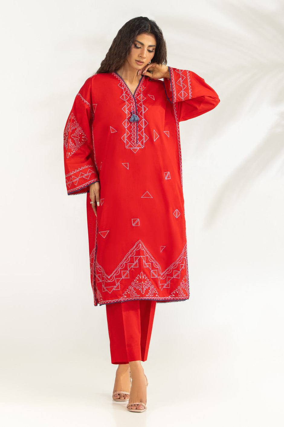 Cambric Embroidered Co-Ord Set