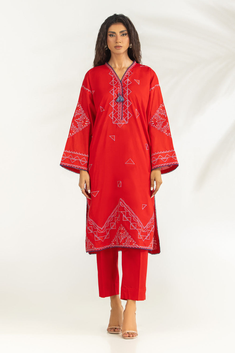 Cambric Embroidered Co-Ord Set