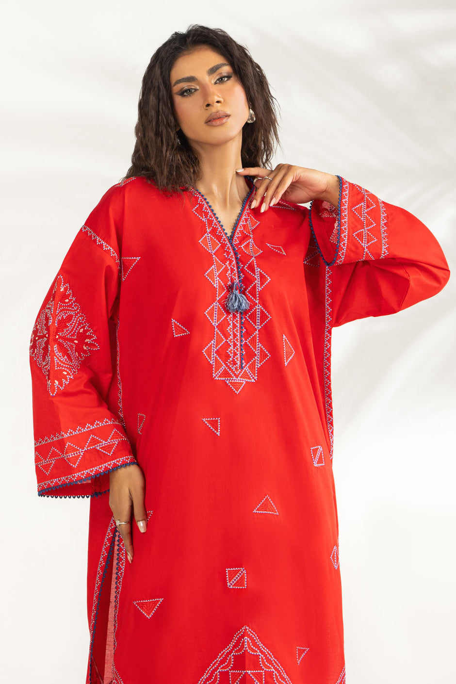 Cambric Embroidered Co-Ord Set