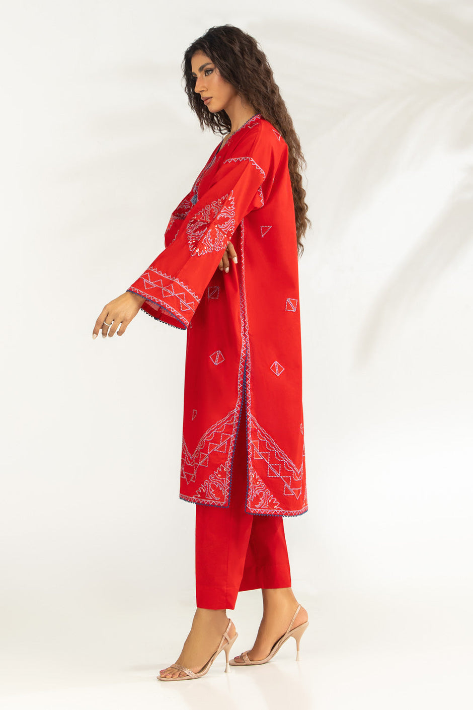Cambric Embroidered Co-Ord Set
