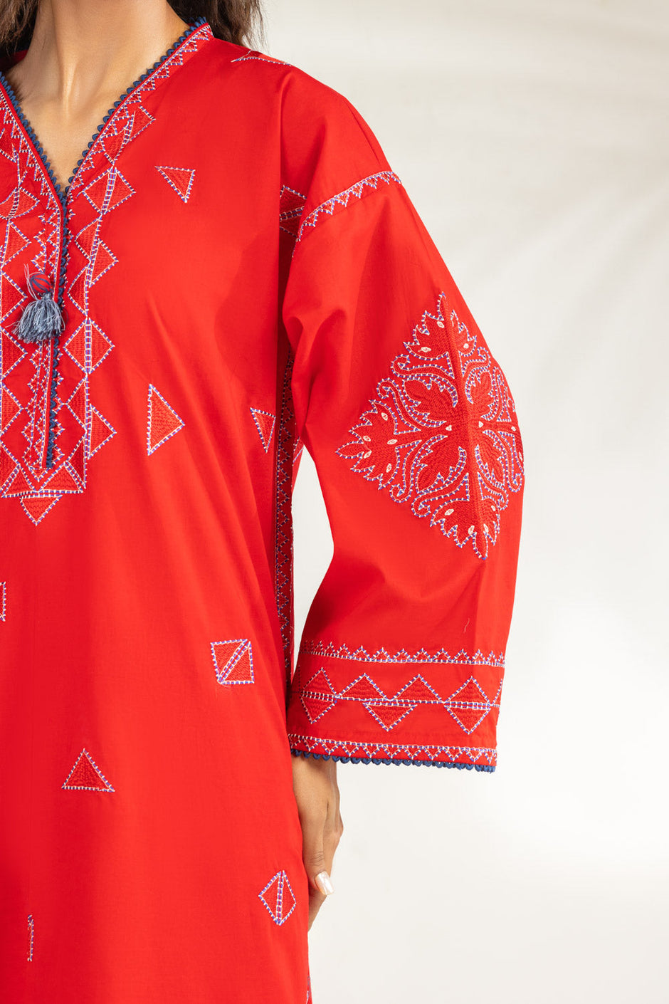 Cambric Embroidered Co-Ord Set