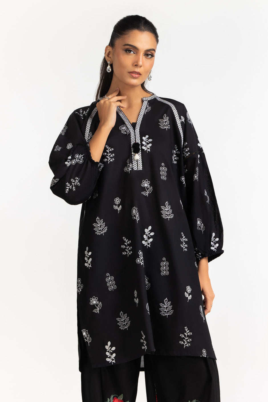 Cambric Embroidered Co-Ord Set