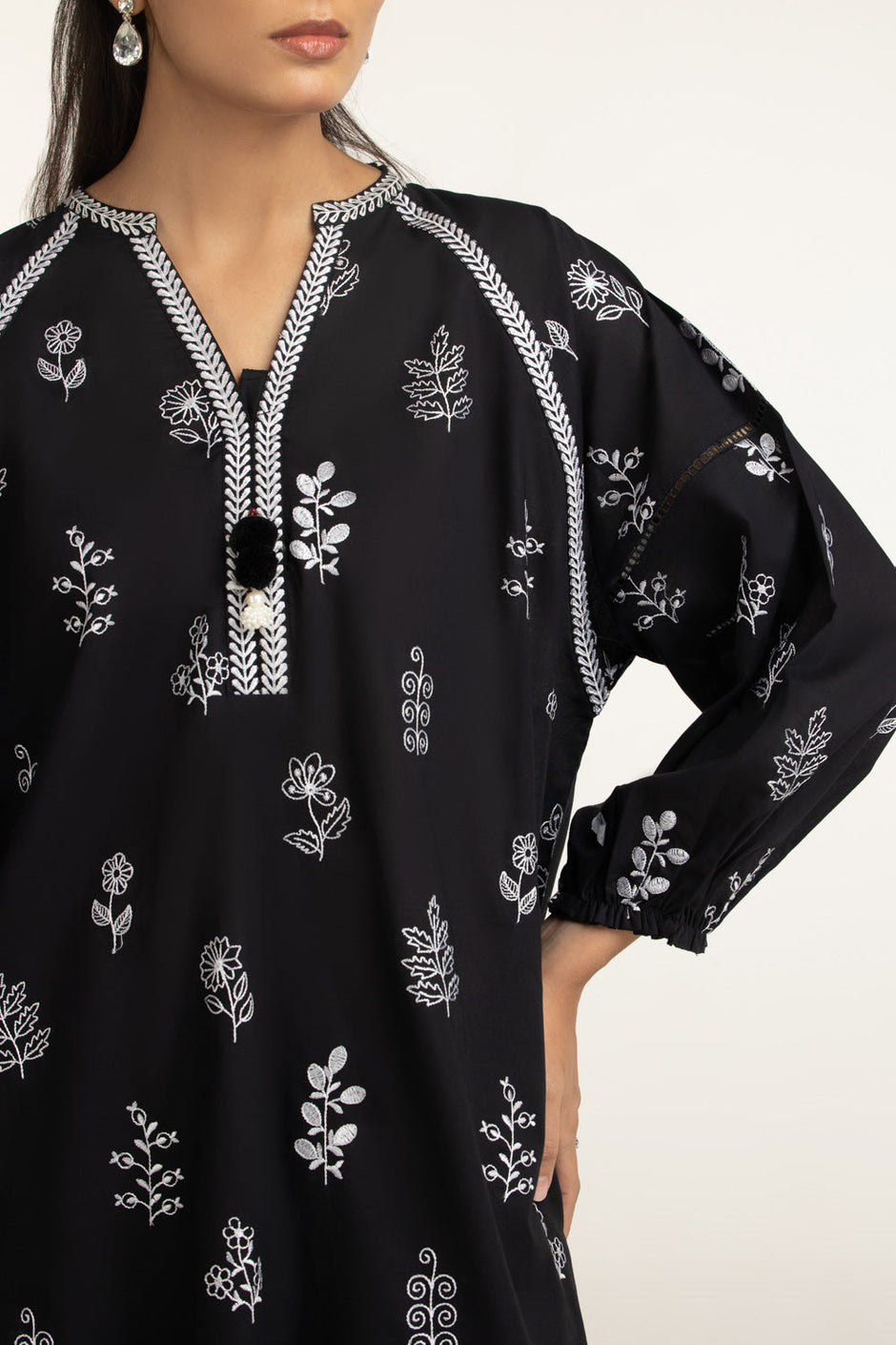 Cambric Embroidered Co-Ord Set