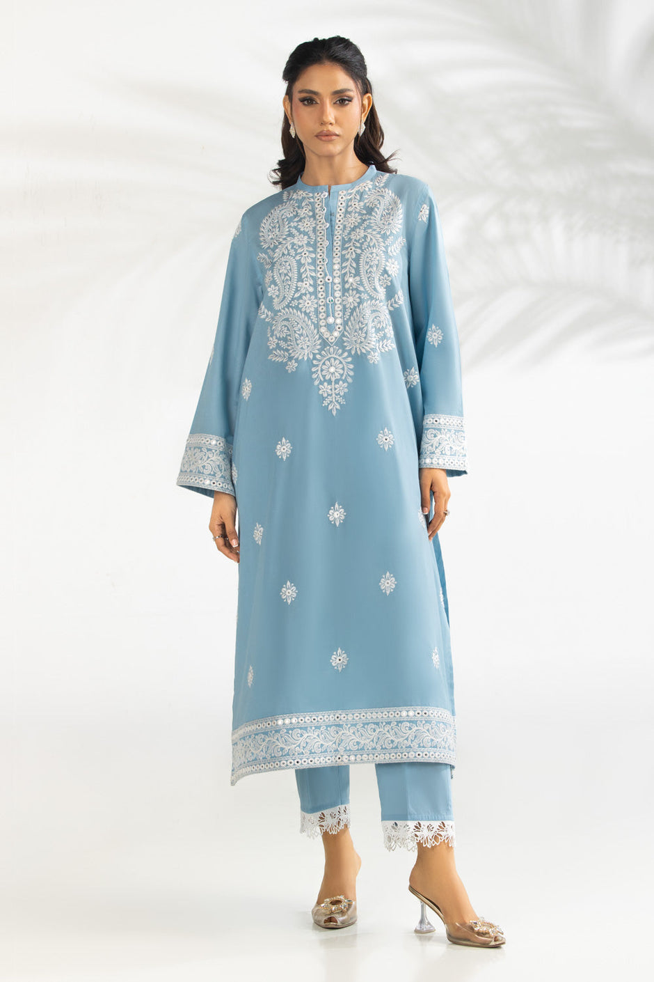 Cambric Embroidered Co-Ord Set