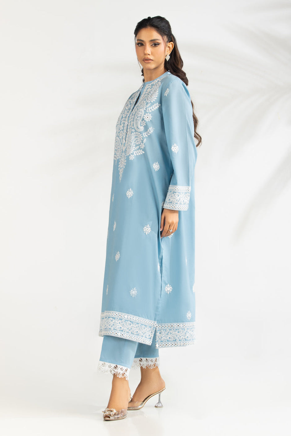 Cambric Embroidered Co-Ord Set