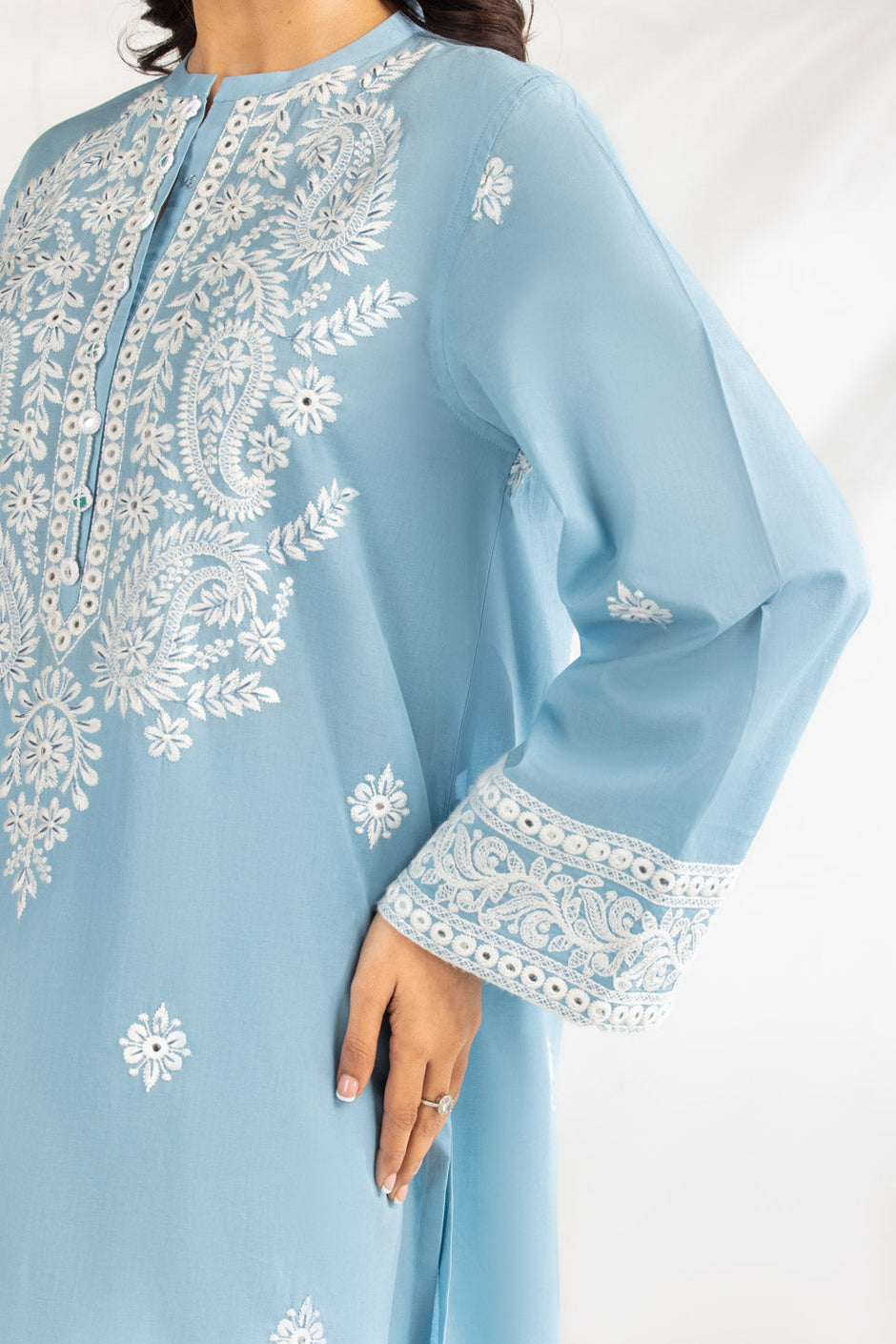 Cambric Embroidered Co-Ord Set