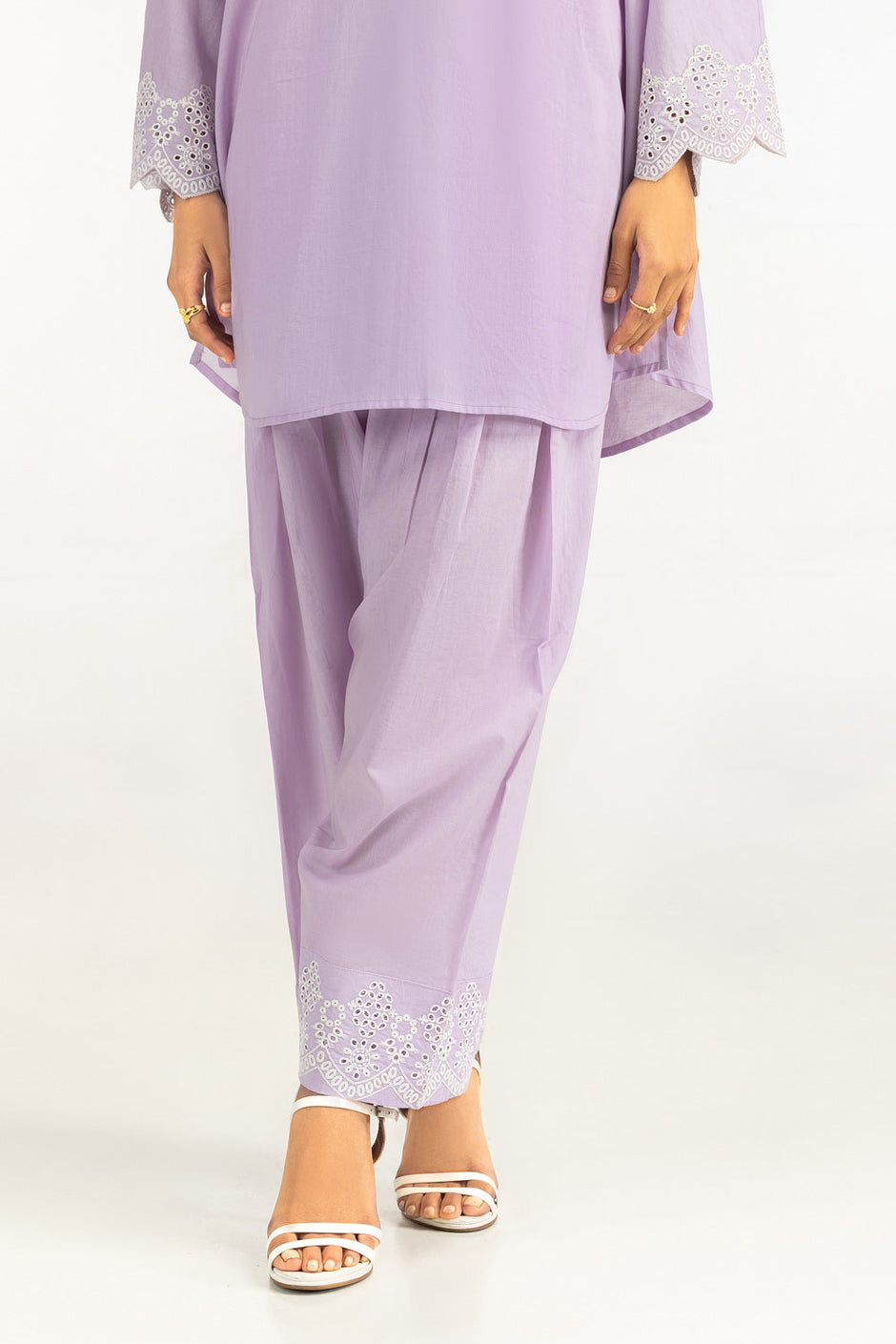 Cambric Embroidered Co-Ord Set
