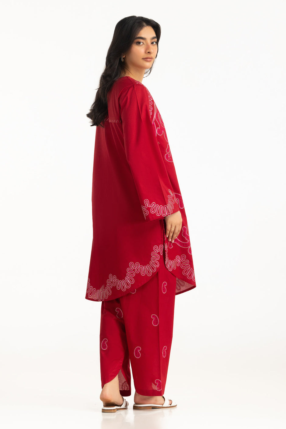 Cambric Embroidered Co-Ord Set