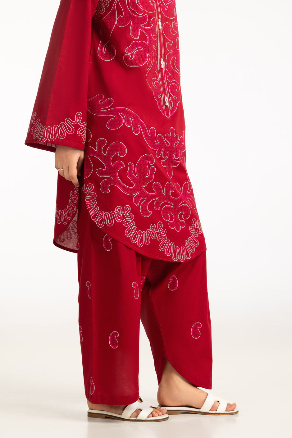 Cambric Embroidered Co-Ord Set