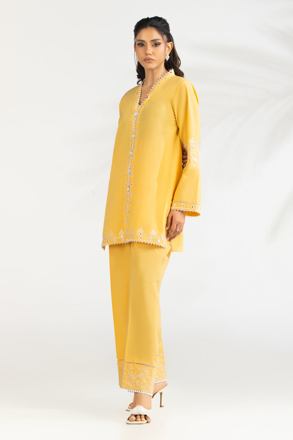 Cambric Embroidered Co-Ord Set