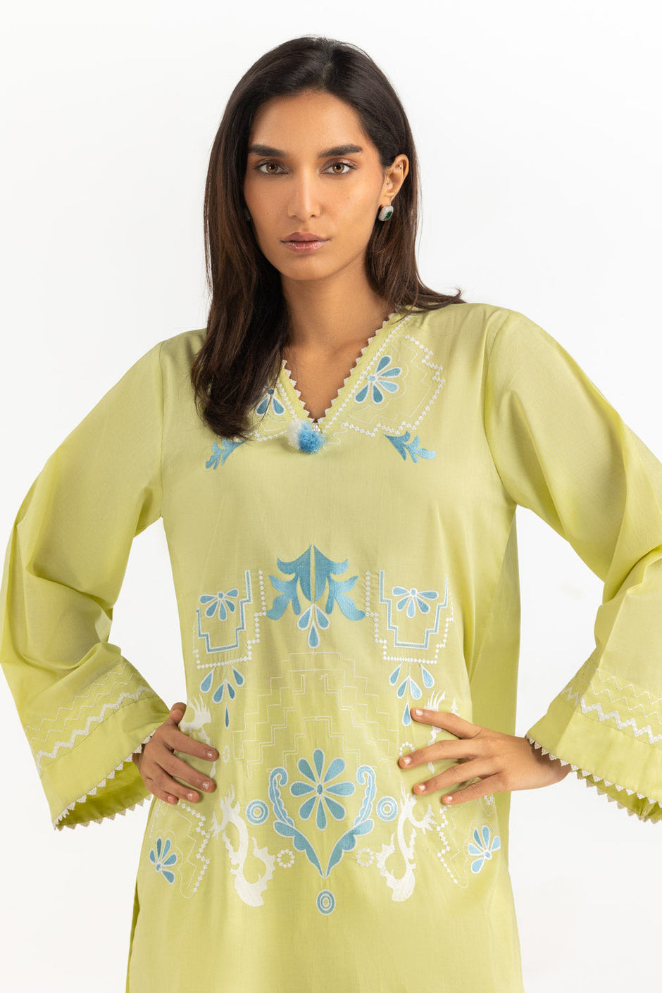 Cambric Embroidered Co-Ord Set