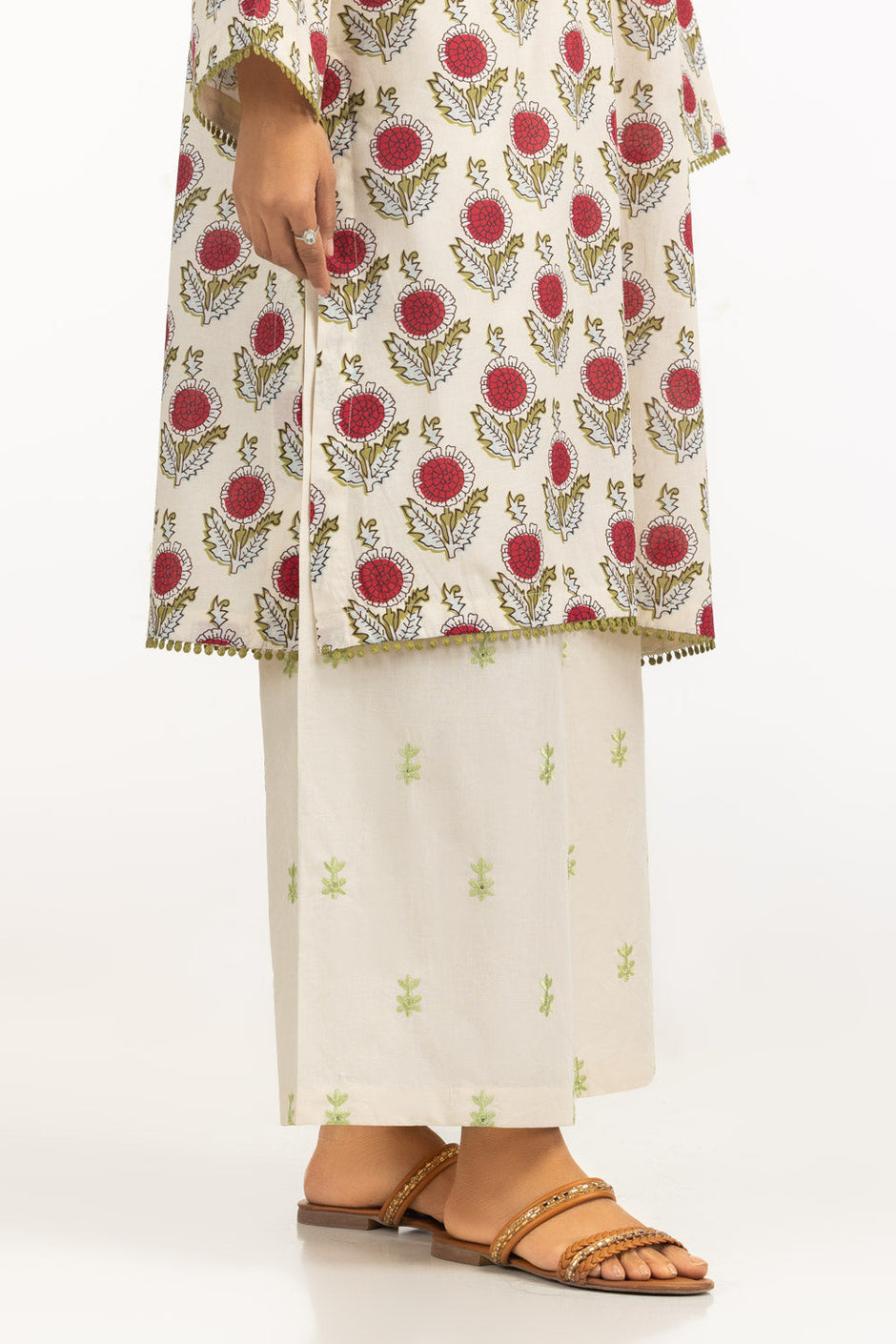 Cambric Printed Shirt And Embroidered Trouser