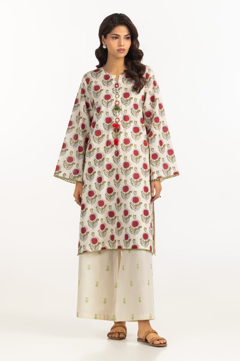Cambric Printed Shirt And Embroidered Trouser