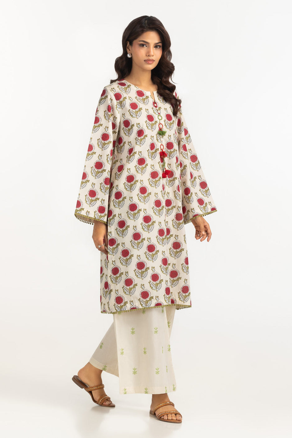 Cambric Printed Shirt And Embroidered Trouser