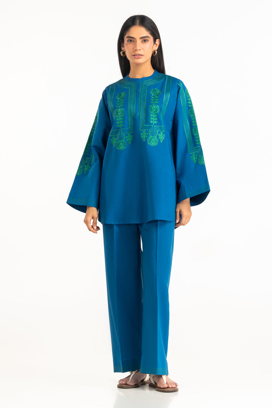 Cotton Slub Embroidered Co-Ord Set