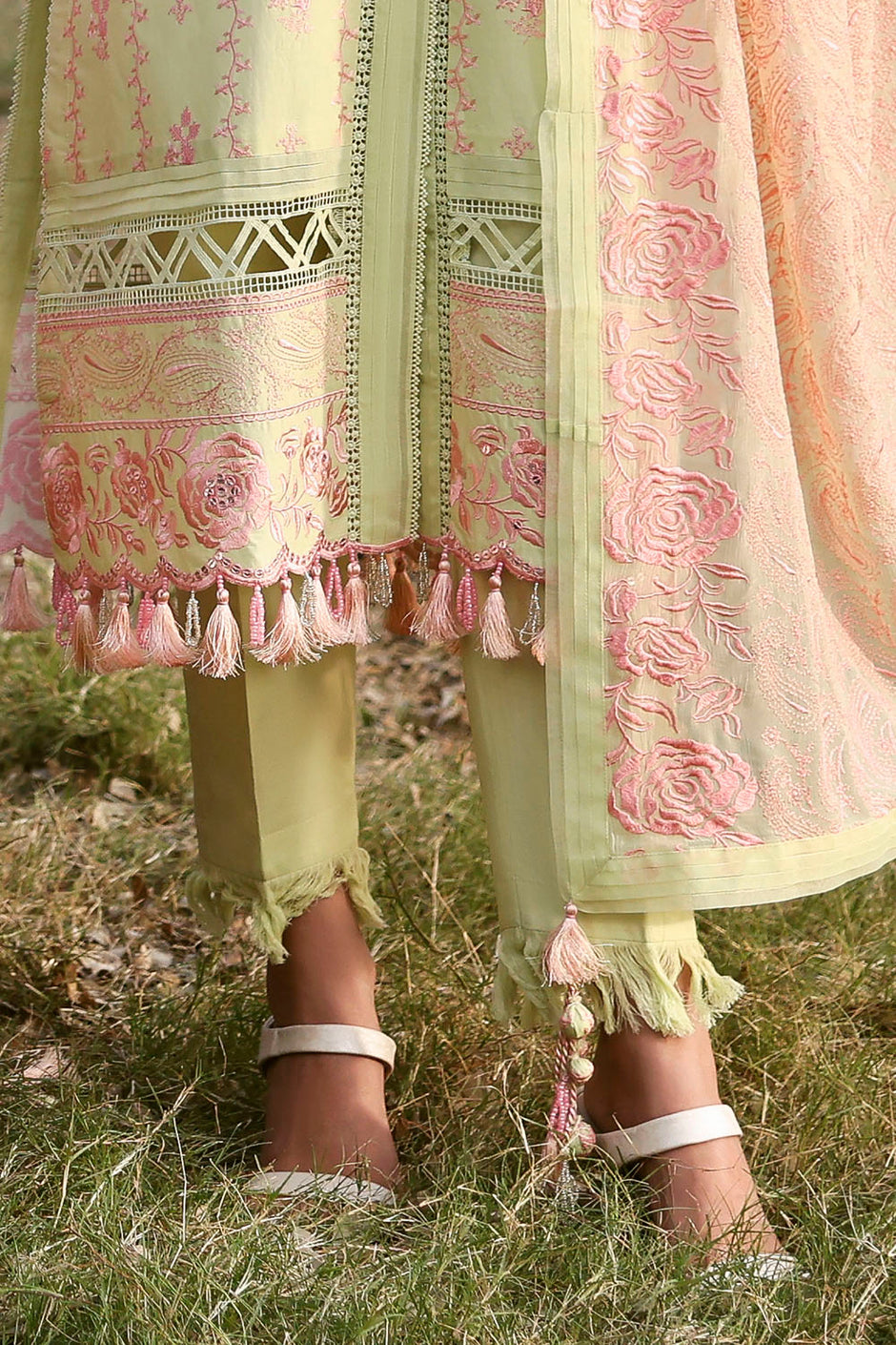 3 Piece Embroidered Lawn Suit with Embroidered Chiffon Dupatta