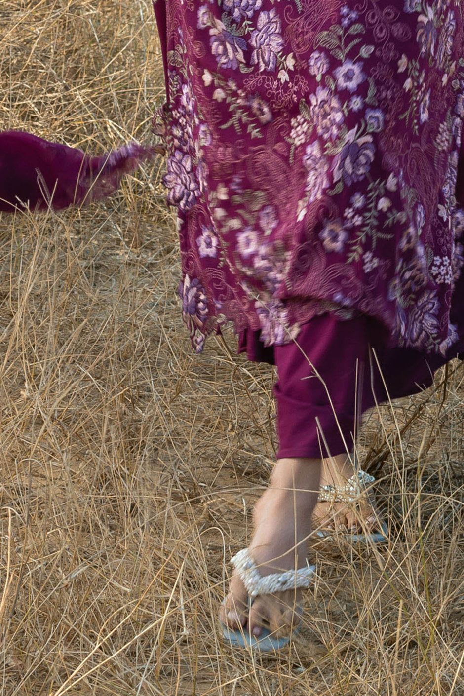 3 Piece Embroidered Swiss Voile Suit with Embroidered Chiffon Dupatta