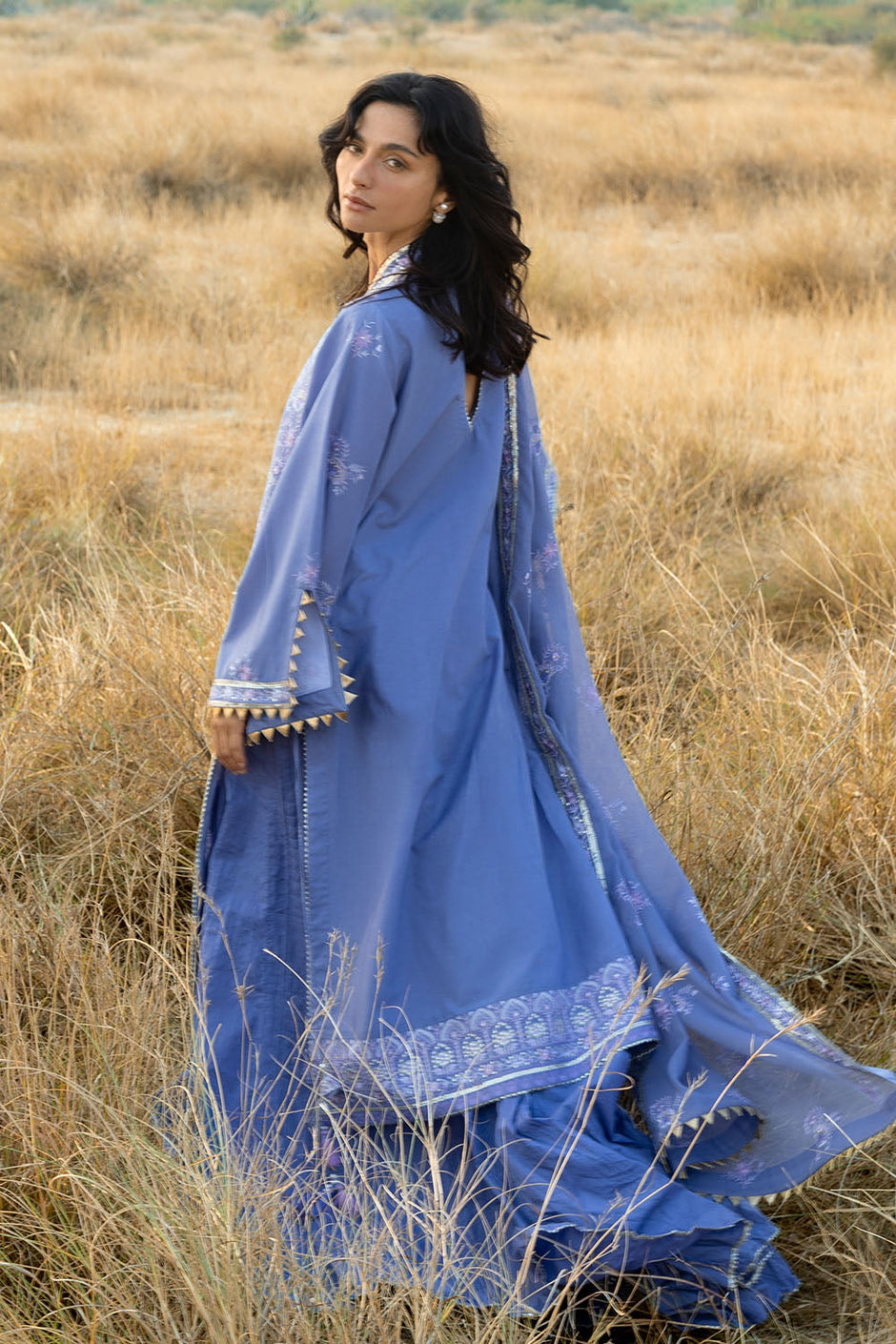 3 Piece Embroidered Lawn Suit with Embroidered Cotton Net Dupatta