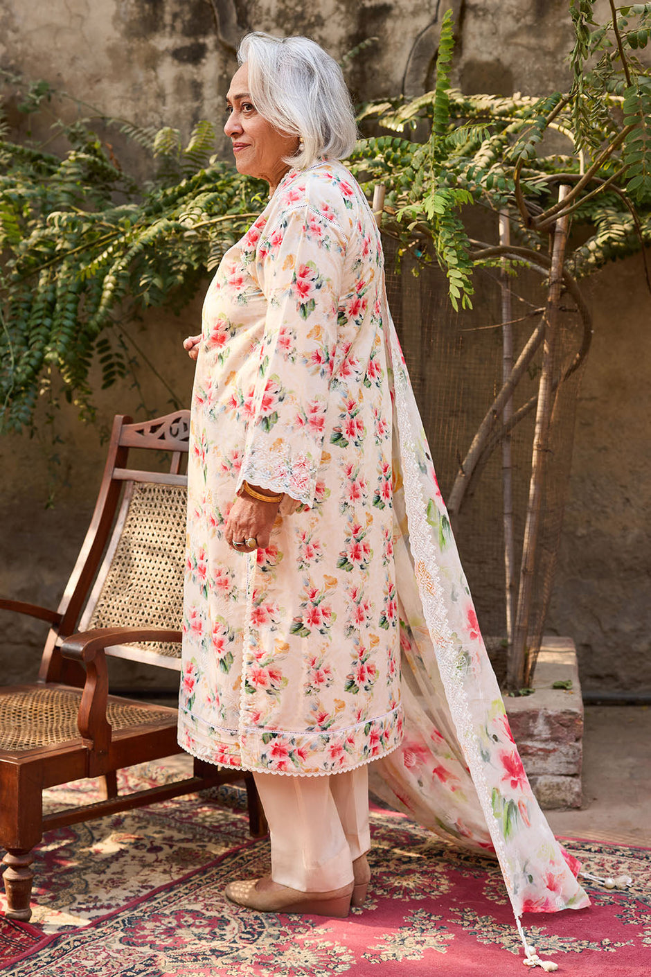 3 Piece Embroidered Printed Lawn Suit with Embroidered Printed Chiffon Dupatta