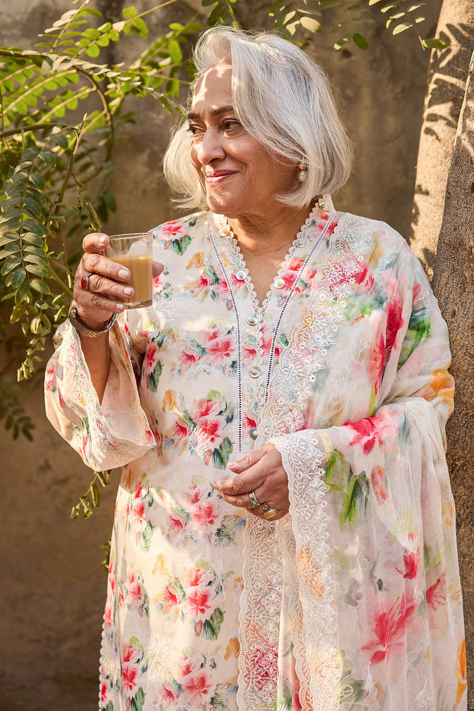 3 Piece Embroidered Printed Lawn Suit with Embroidered Printed Chiffon Dupatta