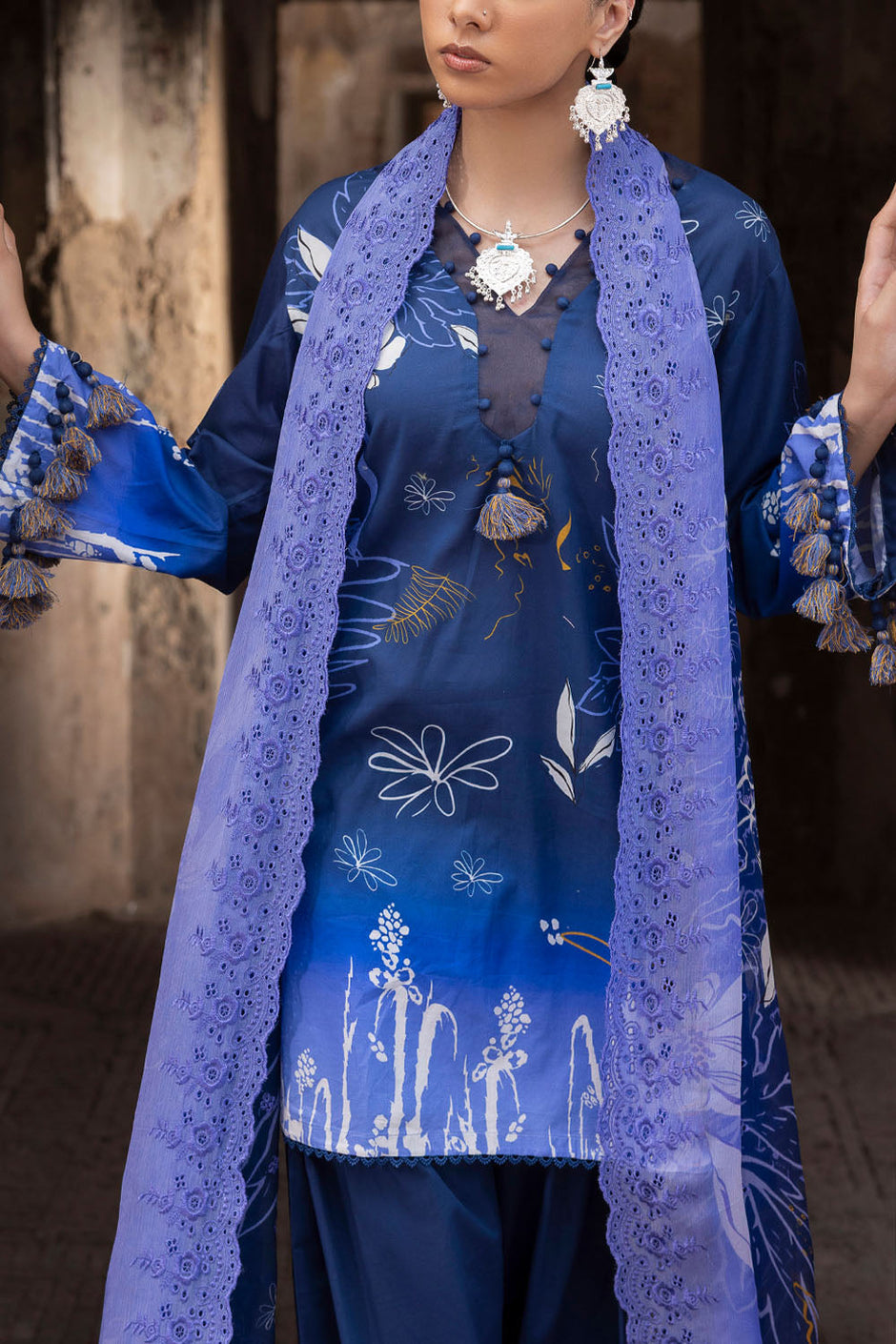 3 Piece Printed Lawn Suit with Embroidered Printed Chiffon Dupatta
