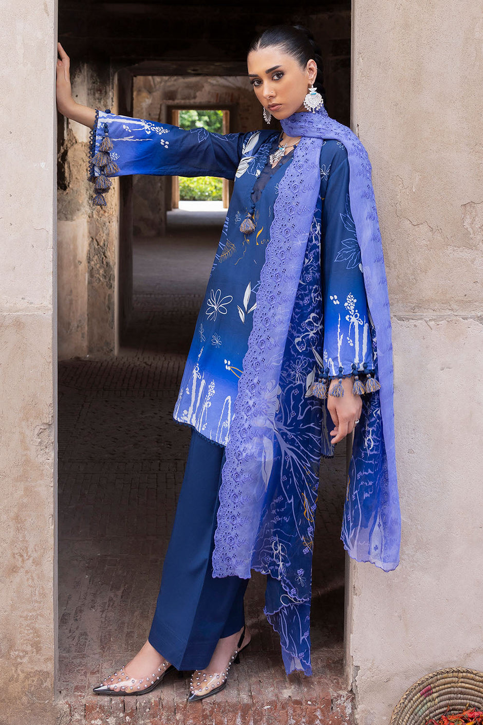 3 Piece Printed Lawn Suit with Embroidered Printed Chiffon Dupatta