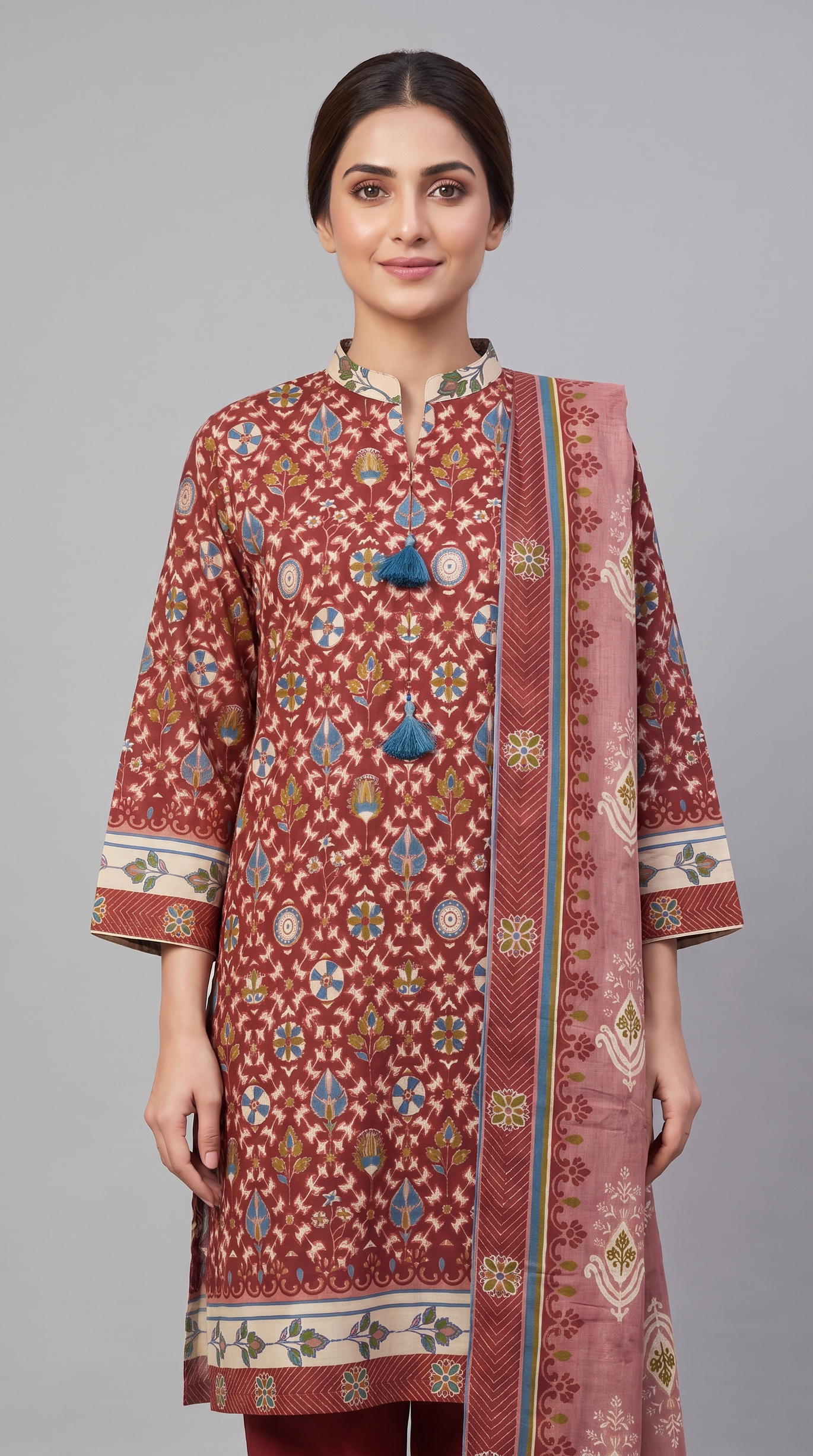 3Pc Printed Suit